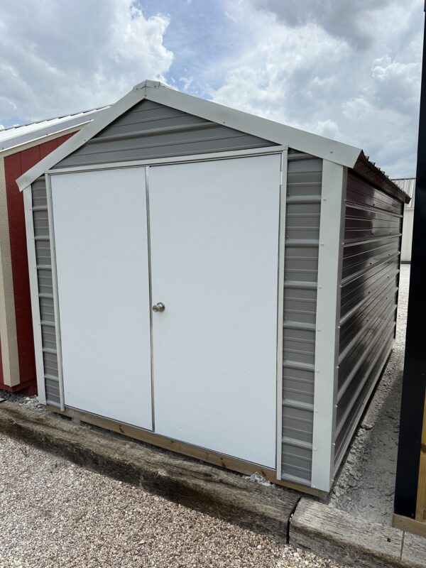 8x12x5 Grey Metal Shed New